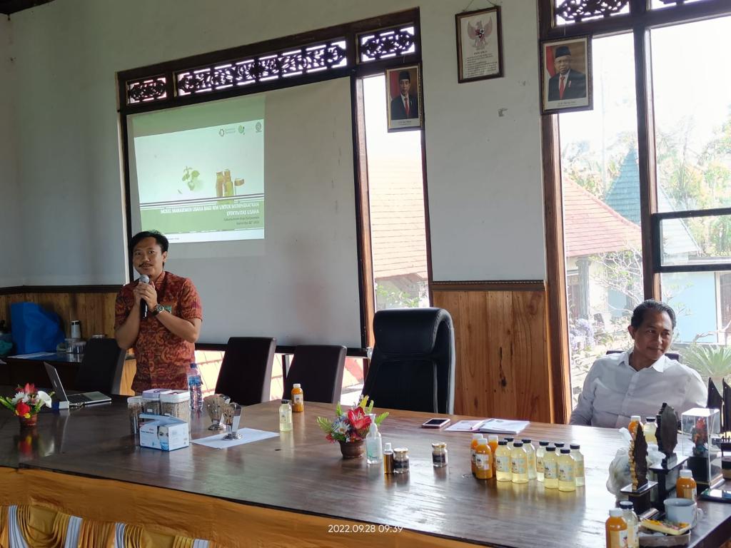 Kembali Dipercaya, Dosen Prodi TIP Menjadi Narasumber pada Pendampingan Industri Herbal di Provinsi Bali
